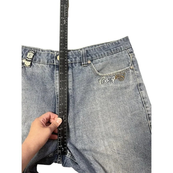 Coogi Shorts 40 Meas 38 Blue Denim Embroidered VTG Y2K Baggy Hip Hop Jean Jorts - Picture 11 of 13